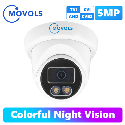 Movols 5MP Colorful Night Vision Securiry Camera AHD/TVI/CVI/Analog 4 IN 1 Video Surveillance CCTV Camera Waterproof Doom Camera ► Photo 1/6