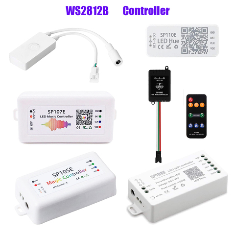 WS2812B Led Strip Controller;Bluetooth SP105E SP110E;Wifi SP108E SP501E;Music SP107E SP601E WS2811 SK6812 Light DC5V-24V ► Photo 1/6