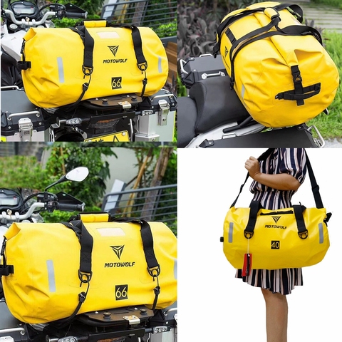 Motorcycle Waterproof Tail Bag Travel Outdoor Dry Luggage Roll Pack Bag 40/66/80/90L Motorbike Luggage Backpack Motorcycle Seat ► Photo 1/6