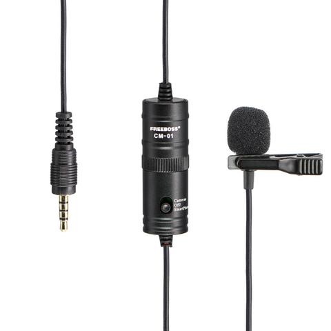 Freeboss CM-01 3.5mm Audio Video Record Lavalier Microphone for SmartPhone Microphone DSLR Vlog Interview Camera Microphone ► Photo 1/6