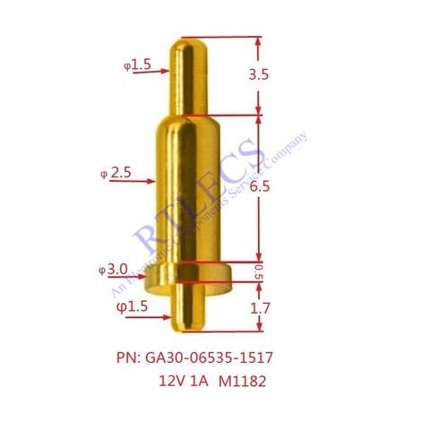 10pcs Outer Diameter 3.0 MM Flange Spring Loaded Pogo Pin Connector Straight THT Board Tail Solder Single Discrete Pogopin GA30 ► Photo 1/2