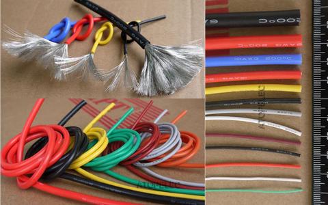 1M Flexible Silicone Wire Tinned Copper Super Soft RC Cable High Temperature 200Deg.C UL 2/4/6/7/8 AWG Black/Red ► Photo 1/3