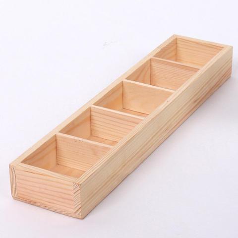 Flower Pot Wooden Tray Multi Grid Wooden Flower Pot Bonsai Planter Box Desktop Storage Holder Organizer ► Photo 1/6