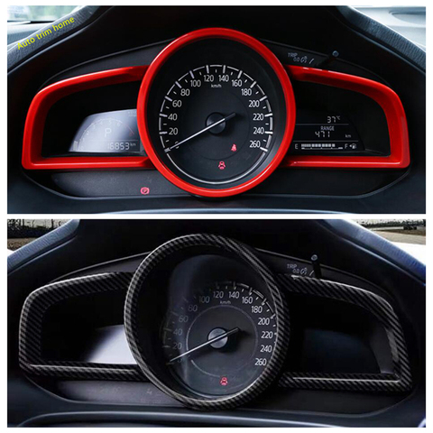 Accessories Car-styling Dashboard Instrument Display Screen Cover Trim Fit For Mazda 3 2014 - 2022 ABS Red / Carbon Fiber Look ► Photo 1/1