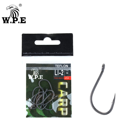 W.P.E Brand Teflon Coating Fishing Hook 30pcs/lot Size 2#/4#/6#/8# Barbed Fishing Hook Fishing Tackle Carp Fishing Pesca ► Photo 1/6