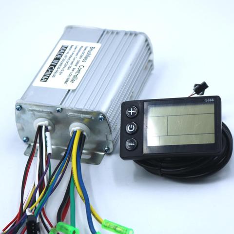 9MOSFET GREENTIME 36V/48V 450/500W BLDC Electric scooter controller E-bike brushless speed driver and S866 LCD Display one set ► Photo 1/4