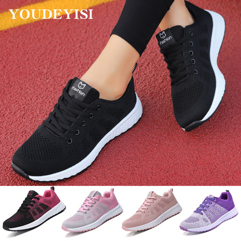2022 Sneakers Women Shoes Flats Casual Ladies Shoes Woman Lace-Up Mesh Light Breathable Female zapatillas de deporte para mujer ► Photo 1/6