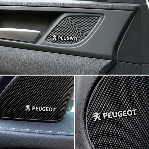 4pcs 3D aluminum speaker stereo speaker badge emblem Sticker Peugeot 206 207 307 3008 2008 308 408 508 208 Accessories - Price history & Review | AliExpress Seller - Shop910783039 Store | Alitools.io