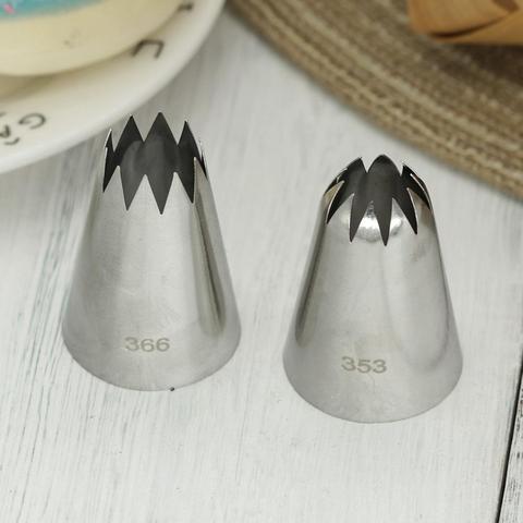 Large Size Piping Nozzles #353 Closed Star #366 Open Star Icing Tips For DIY Meringue Cake Decorating Cream Pasting Nozzles ► Photo 1/5