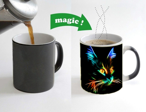 2022 New Colors Magic Cat Coffee Mug Color Changing Mugs Cup 110z Ceramic Tea Milk Cup Gift ► Photo 1/4