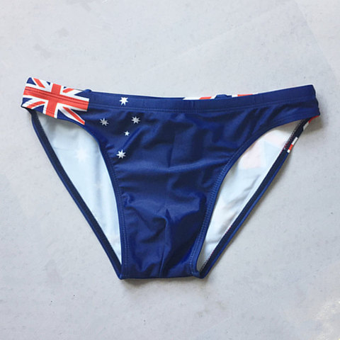 2022 New BR AU FR UK Flag Mens Swim Briefs Sexy Hot Gay Mens Swimwear Bikini Swimming Trunks Youth Boy Swimsuit Man Bathing Suit ► Photo 1/6