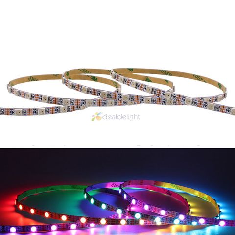 WS2812B Narrow Width PCB Pixel LED Strip 60leds/m 4mm 3535 SMD / 5mm 5050 SMD RGB Pixel Strip Individually Addressable IP20 5V ► Photo 1/5
