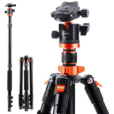 K&F Concept 80.7 inch Camera Tripod for DSLR Compact Aluminum with 360 Degree Ball Head and 10kgs Load for Travel and Work ► Photo 1/6