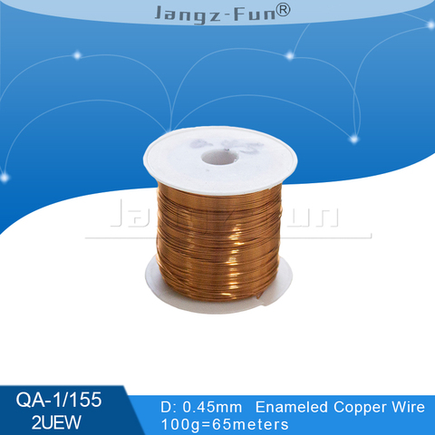 100Grams 65meters Polyurethane Enameled Copper Wire Diameter 0.45MM Varnished Copper Wires QA-1/155 2UEW Transformer Wire Jumper ► Photo 1/4