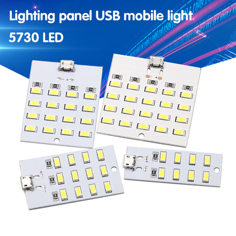 1PCS high quality 5730 smd 5V 430mA~470mA White Mirco Usb 5730 LED lighting panel USB mobile light Emergency light night light ► Photo 1/6