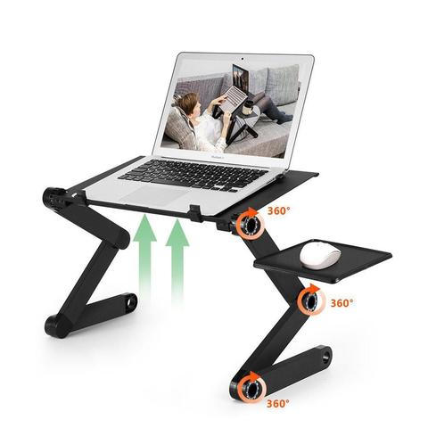 Two Fan Laptop Desks Portable Adjustable Foldable Laptop Notebook Lap PC Folding Desk Table Vented Stand Bed Tray ► Photo 1/6