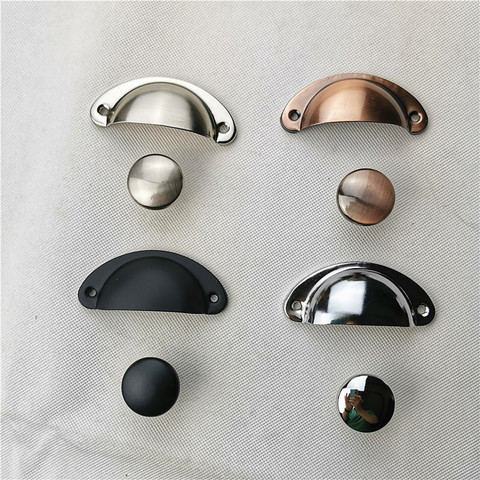 Retro Metal Kitchen Drawer Cabinet Door Handle And Furniture Knobs Handware Cupboard Antique Brass Shell Pull Handles ► Photo 1/5