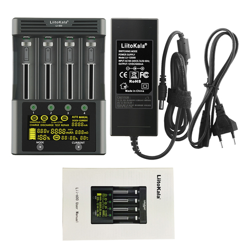 LiitoKala lii-500S LCD 3.7V 1.2V 18650 26650 21700 Battery Charger with screen ,Test the battery capacity Touch control ► Photo 1/6