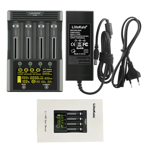 LiitoKala lii-500S LCD 3.7V 1.2V 18650 26650 21700 Battery Charger with screen ,Test the battery capacity Touch control ► Photo 1/6