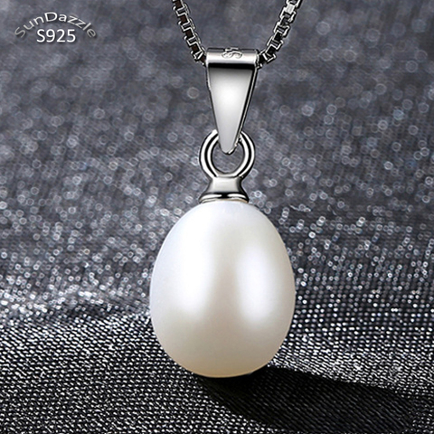 AAAA Genuine Natural Freshwater Pearl Real Pure Solid 925 Sterling Silver Pendant Women Jewelry Suspension Pendants No Chain ► Photo 1/6