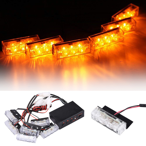 12V LED Emergency Flashing light Vehicle Car Front Deck Grille Strobe light Police Hazard Warning lamp Daytime running lights ► Photo 1/6