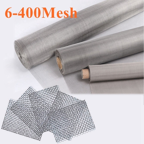 304 Stainless Steel Mesh Filter Net Metal Repair Fix 6 10 30 100 200 300 400 Mesh Filtration Screening Sheet Screening Filter ► Photo 1/6