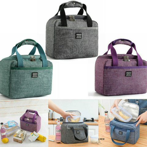 Portable Lunch Bag New Thermal Insulated Lunch Box Tote Cooler Handbag Bento Pouch Dinner Container School Food Storage Bags ► Photo 1/6