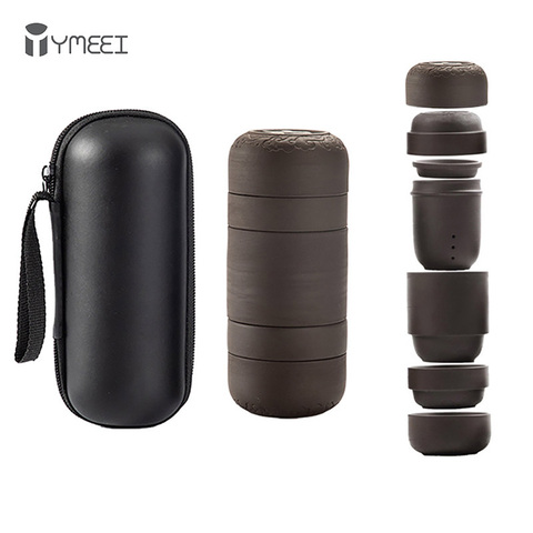 YMEEI Ceramic Tea Set Porcelain Kung Fu Tea Portable Heat-resistant Teaset Ceremic Cup With Travel Bag ► Photo 1/6