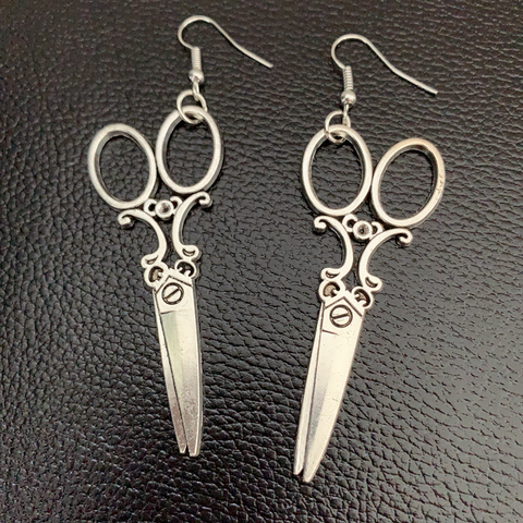 1 pair of modern earrings handmade by new fashion designers, punk-style scissors earrings, women's earrings. ► Photo 1/3