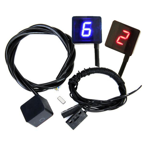 RED/BLUE Omnipotent Strong magnet ultrathin Motorcycle 6 Speed Digital Gear Indicator Motorcycle Display Shift Lever Sensor ► Photo 1/5