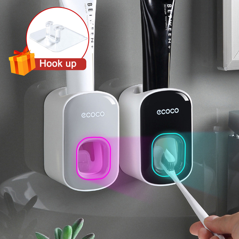 Automatic Toothpaste Dispenser Squeezers Toothpaste Tooth Dust-proof Toothbrush Holder Wall Mount Stand Bathroom Accessories Set ► Photo 1/6