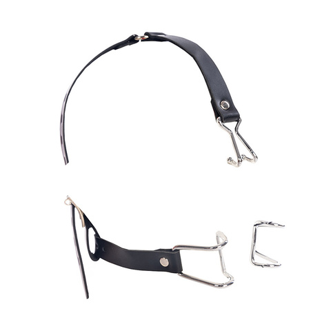 Bdsm Slave Nose Hook Oral Fixation Fetish Open Mouth Bite Gag with Nose Clip Sex Toys of Leather Head Bondage Harness Strap ► Photo 1/6