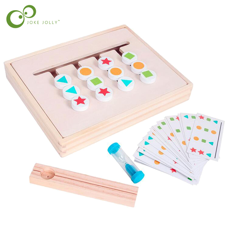 Montessori Toy Colors Shapes Double Sided Matching Game Logical Reasoning Training Kids Educational Toys Children Wooden Toy GYH ► Photo 1/6