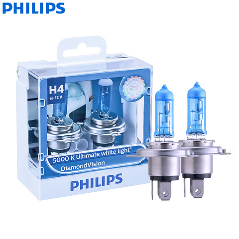 Philips Diamond Vision 9003 HB2 H4 12V 60/55W P43t 12342DVS2 5000K Cool  White Light Car Halogen Headlight Hi/lo Beam (Twin Pack) - Price history &  Review