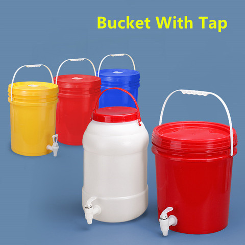 High quality plastic bucket with lid and Tap Food Grade liquid container for water Oil Multifunctional family Tool ► Photo 1/5