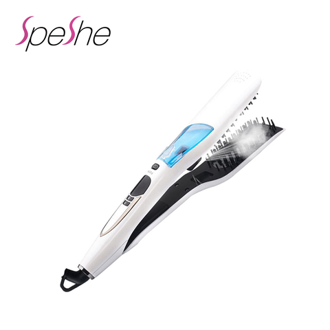 Steam Hair Straightener Comb Professional Ceramic Hair Straightening Brush Spray Vapor with LCD display Styling Tools Flat Iron ► Photo 1/6