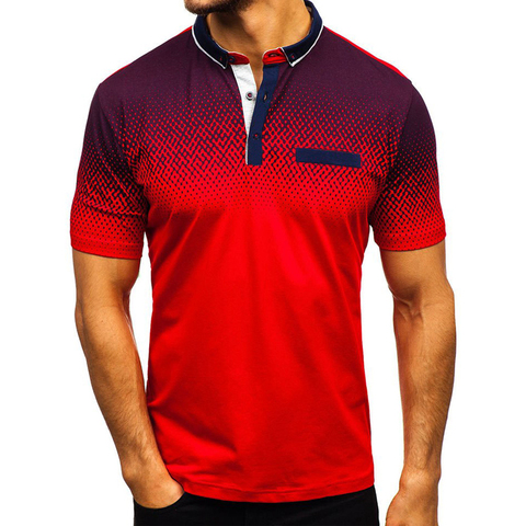 Polo Shirts Men 2022 Summer New Casual 3D Printed Short Sleeve Turn-Down Collar Slim Fit Contrast Color Shirts Men Plus Size 3XL ► Photo 1/6