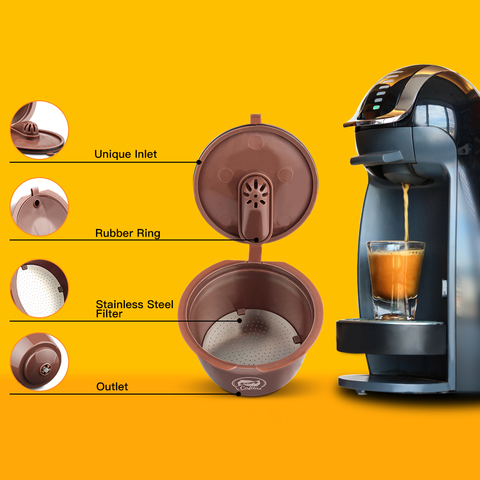 Reusable Coffee Capsules For Dolce Gusto Coffee Machine With Spoon Brush Normal Version & Crema Maker ► Photo 1/6