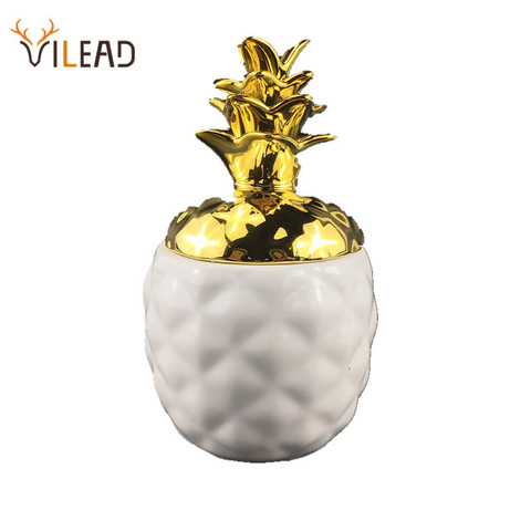 VILEAD Porcelain Pineapple Jars Candy Cans for Storage Decorative Storage Containers Plates for Jewelry Nordic TrayLiving Room ► Photo 1/5