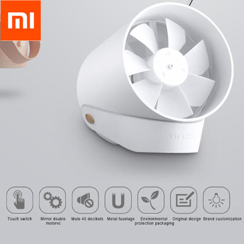 Original Vh Mini Fan Portable Ventiladors Usb Mijia Fan Ultra Quiet Smart Touch Summer Cooler Double Leaf Desktop Fan ► Photo 1/6