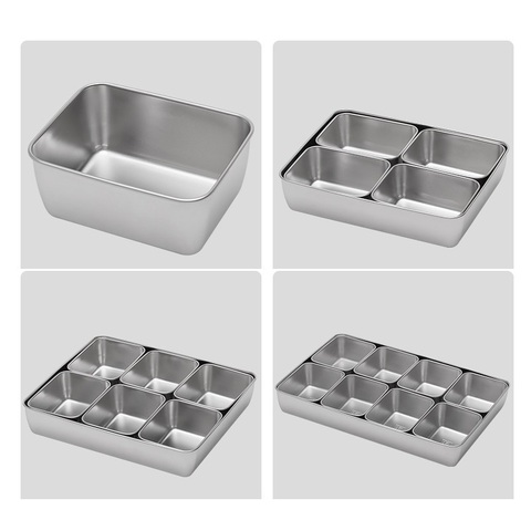 1-4-6-8Grids 201Stainless Steel Seasoning Box Rectangle Hotel Kitchen Supplies Multifunction Gift 2022NEW Hot Quality Utensils ► Photo 1/6