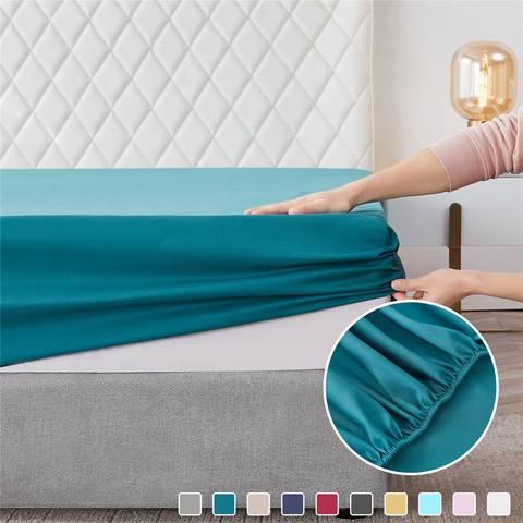 Modern Simple Style Solid Solor Bed Sheet Fitted Sheet Elastic Band Fixed Antifouling Anti-crease Portable Sheets Cover for Bed ► Photo 1/6