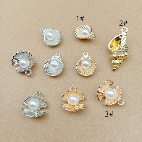 10pcs pearl shell and conch charms for jewelry making and crafting fashion earring pendant necklace bracelet charms ► Photo 1/6
