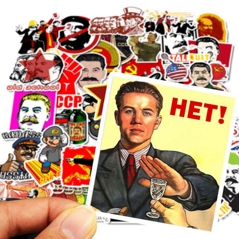 50 pcs Stalin USSR CCCP Graffiti Waterproof Skateboard Travel Suitcase Phone Laptop Luggage Stickers Cute Kids Girl Toys ► Photo 1/6