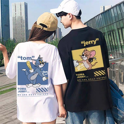 Women Girls Boys T-shirt Black Female Summer Male Loose Gift Top Shirts Printed Cartoon Holiday Couple Girlfriens Tshirts ► Photo 1/6