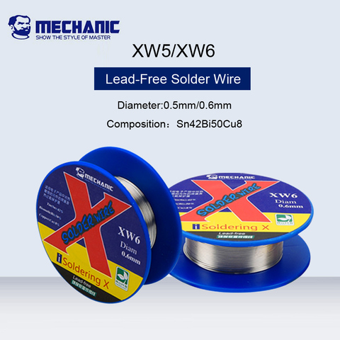 MECHANIC 0.5mm/0.6mm Lead-Free Solder Wire Low Temperature Welding Wire Sn42Bi50Cu8 For iPhone X/XS/XR/Xs MAX Special Tin Line ► Photo 1/6