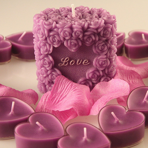 Flower Pillar Candle Mold Rose Heart Silicone Mold Soap Making Candle Making Handmade Wedding Gift Soap Mould Decoration Tool ► Photo 1/4