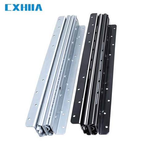 CXHIIA Stair Base Cabinet Slide Rail (Silver/Black) 1M Heavy Duty Rail Shoe Three Sections Telescopic ► Photo 1/1