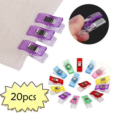 20pcs DIY Patchwork Job Foot Case Multicolor Plastic Clips Hemming Sewing Tools Sewing Accessories Crafts Sewing Clips Tools ► Photo 1/6