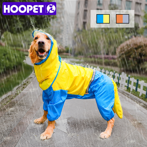 HOOPET Dog Riancoat Jumpsuit Rain Coat for Dogs Pet Cloak Labrador Waterproof Golden Retriever Jacket ► Photo 1/6